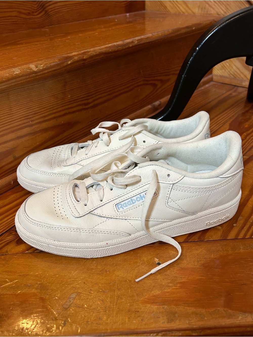 Reebok White Leather Low-Top Sneakers